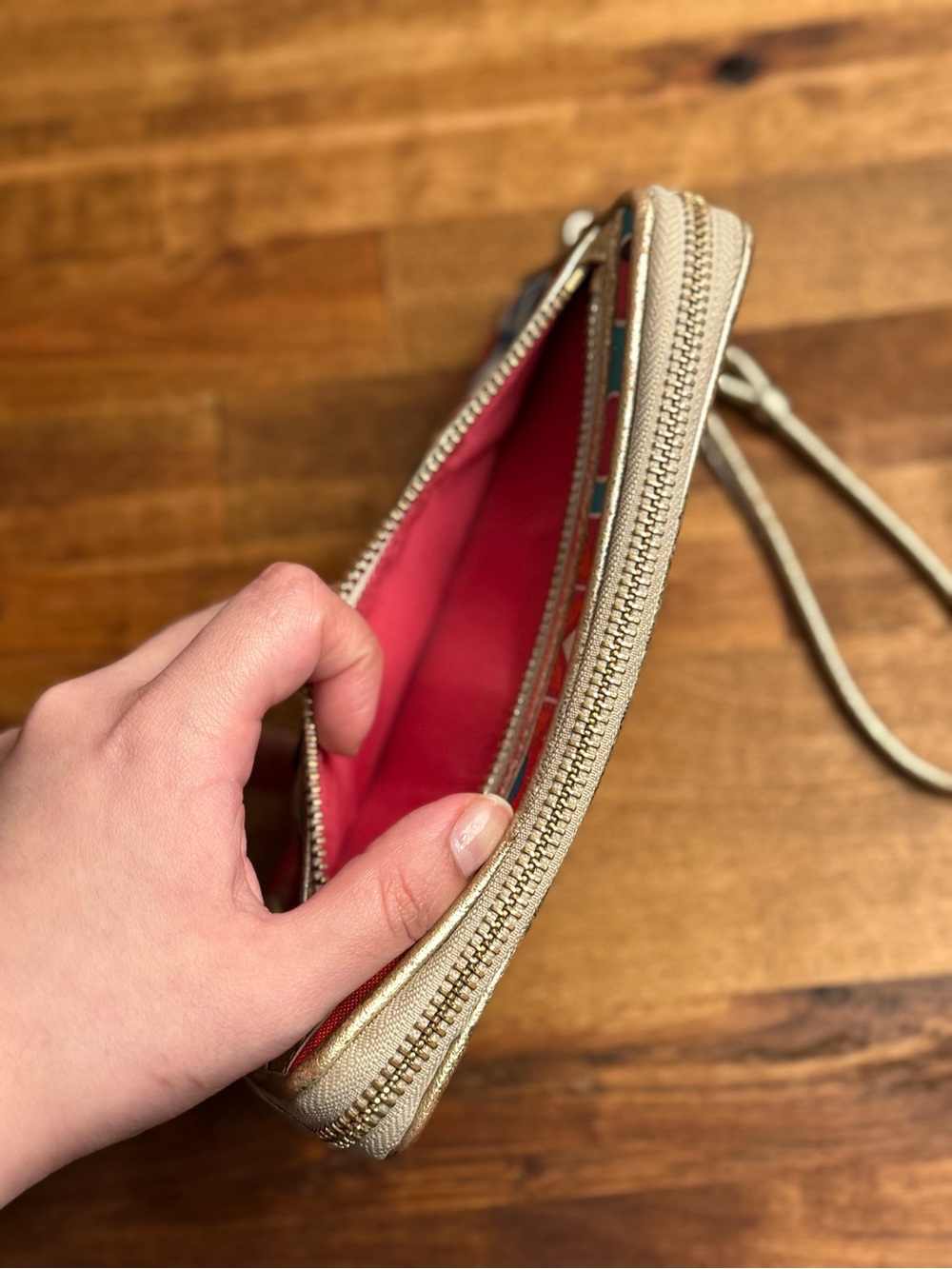 Coach Poppy Multicolor Long Wallet Wristlet with Gold Trim - Picture 9 of 12